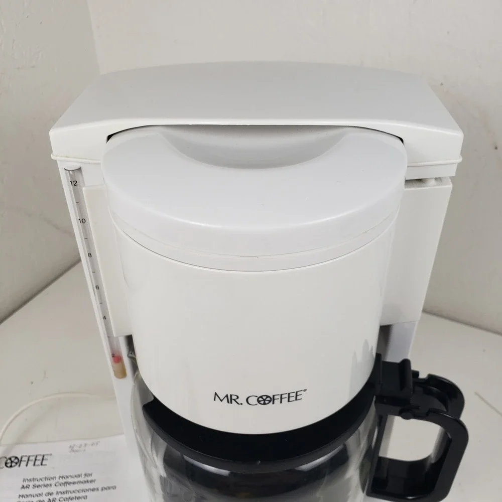 Mr. Coffee AR12 White 12 Cup Drip Coffeemaker Machine with Glass Carafe Series